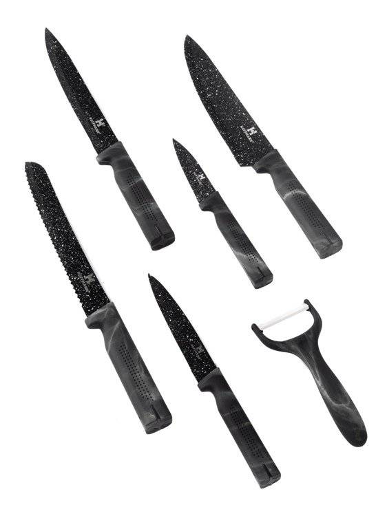 НМ 6645 набор ножей 7 пр.чер..р (6 шт.)